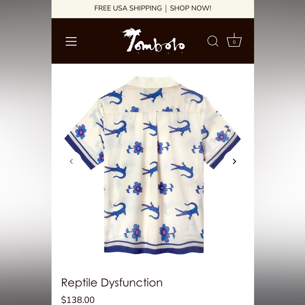 Reptile Dysfunction Tom Bolo Shirt